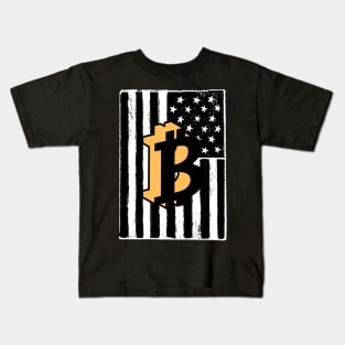 Bitcoin American Flag Kids T-Shirt